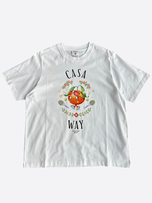 Casablanca White & Multicolor Mascot Graphic T-Shirt