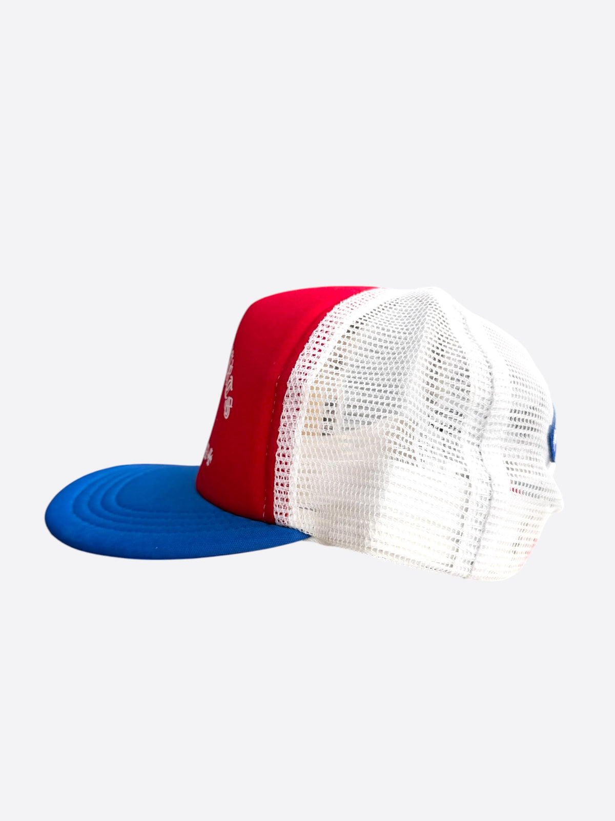 Chrome Hearts Red, Blue & White Triple Cross Trucker Hat