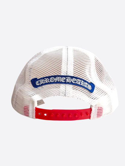 Chrome Hearts Red, Blue & White Triple Cross Trucker Hat