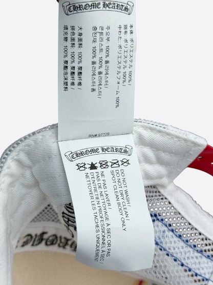 Chrome Hearts Red, Blue & White Triple Cross Trucker Hat