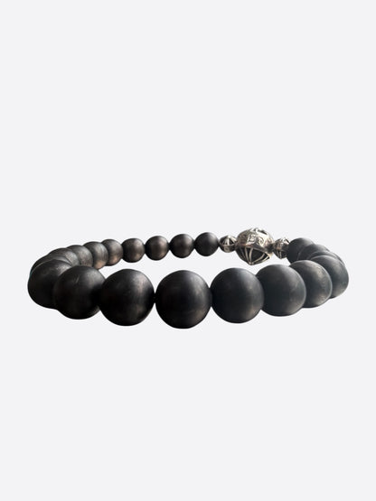 Chrome Hearts Silver & Onyx Cross Ball Bracelet