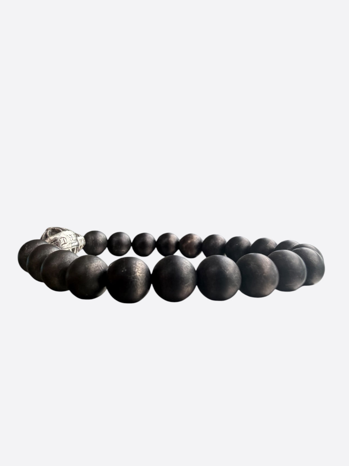 Chrome Hearts Silver & Onyx Cross Ball Bracelet