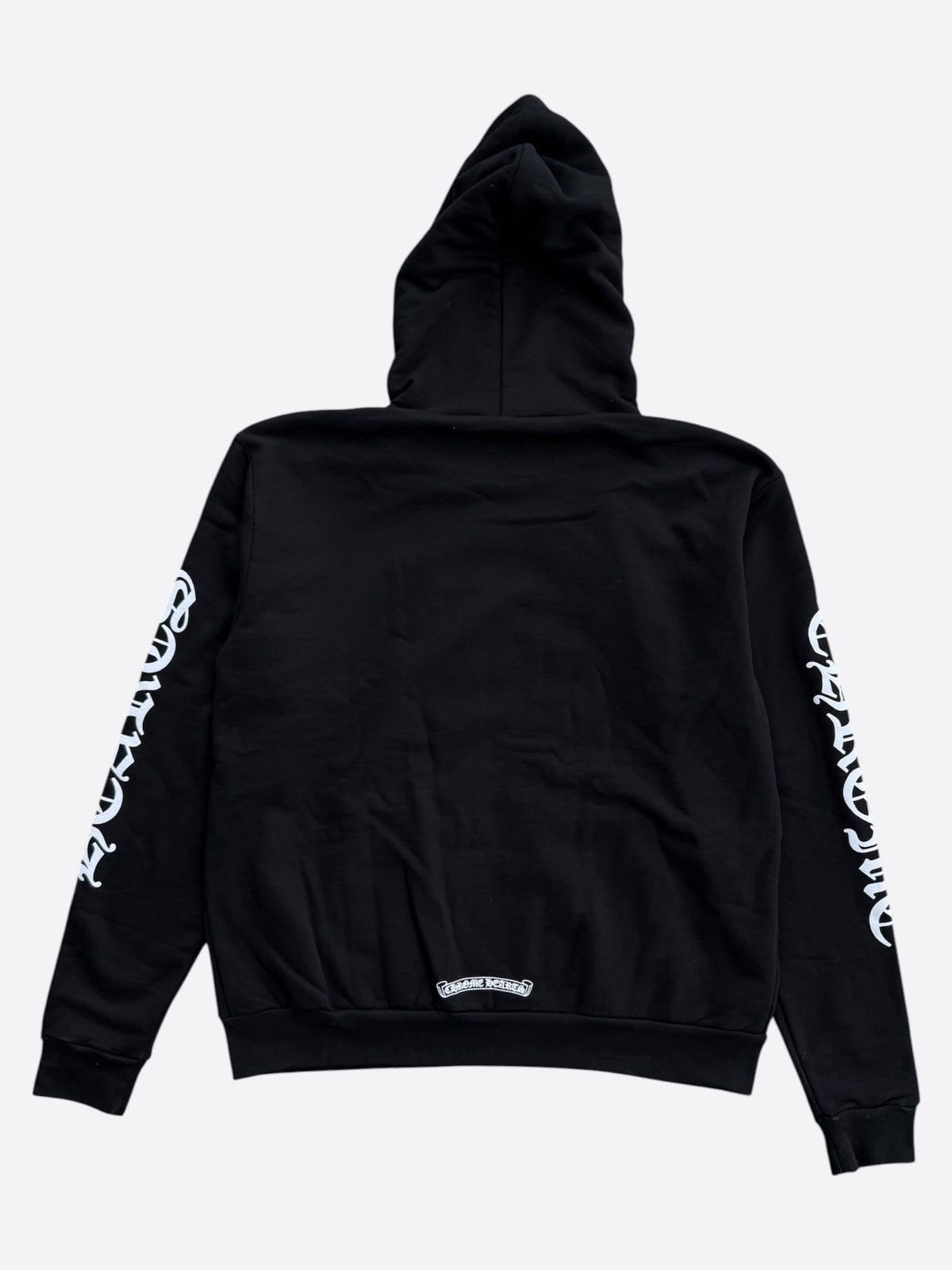 Chrome Hearts Black & White Script Logo Zip Up Hoodie