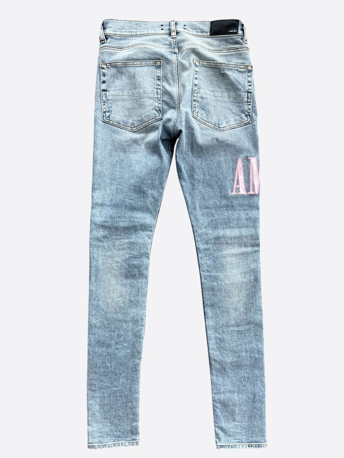 Amiri Clay Indigo & Pink Core Applique Logo Jeans