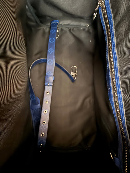 Louis Vuitton Blue Taigarama Monogram Keepall 50