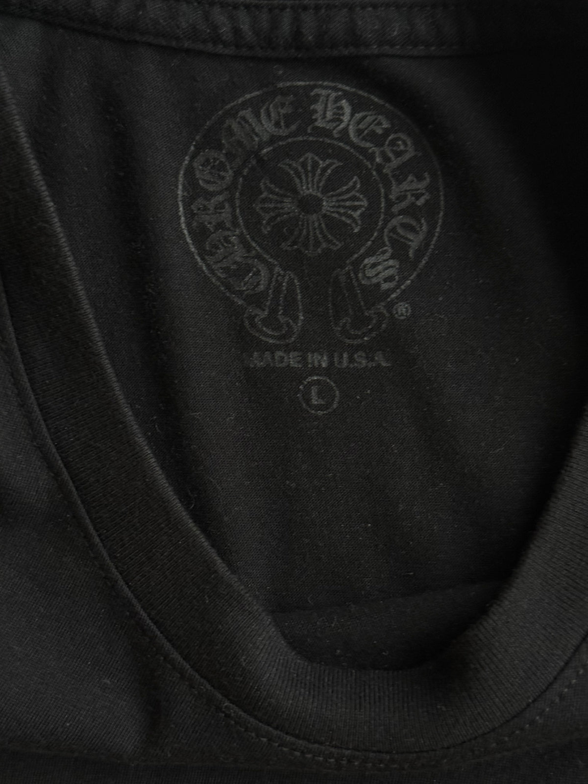 Chrome Hearts Black & White Aspen Horseshoe Logo T-Shirt
