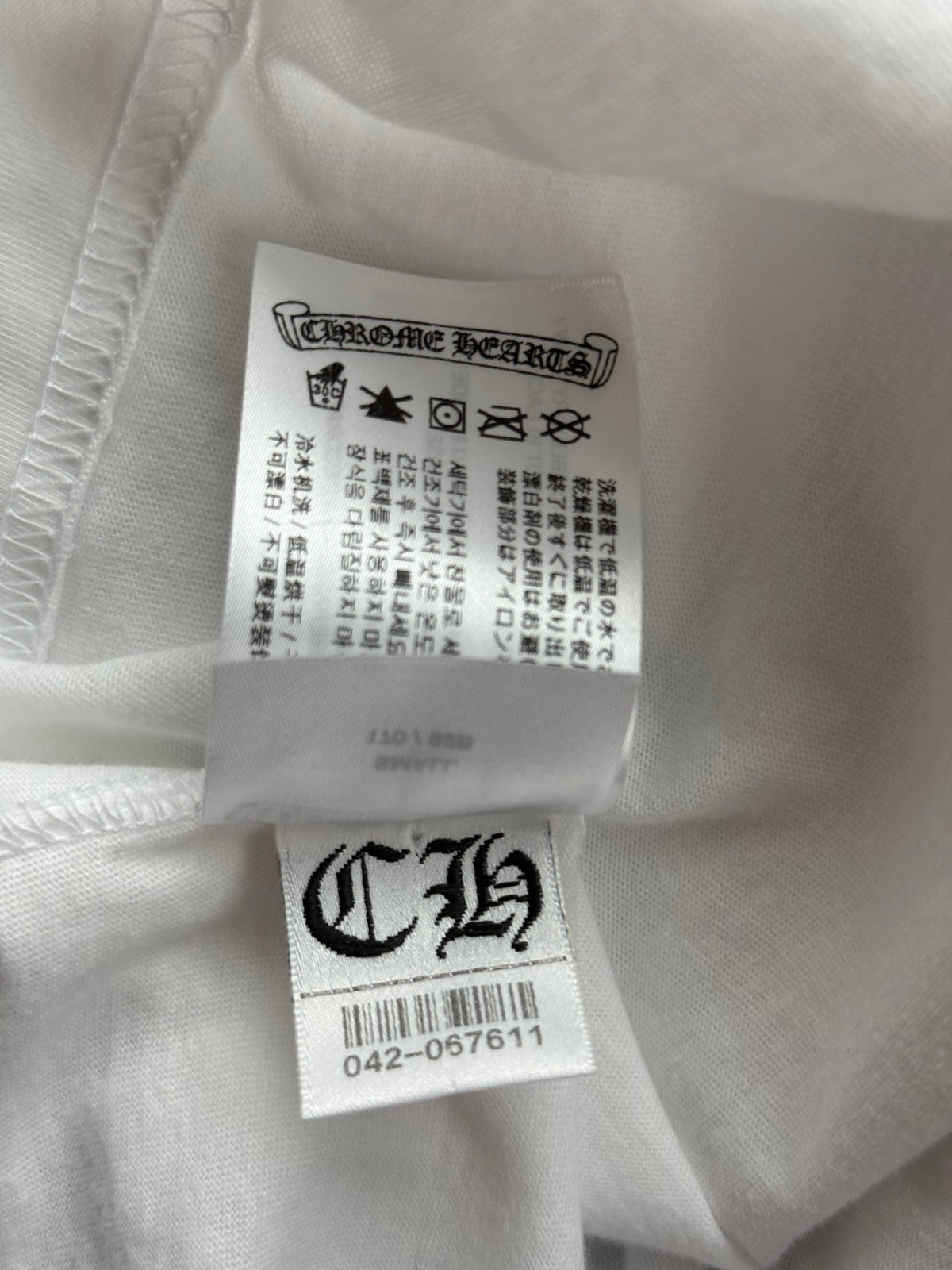 Chrome Hearts White & Black Miami Horseshoe Logo T-Shirt