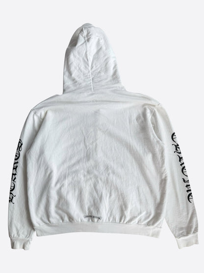 Chrome Hearts White & Black Script Logo Zip Up Hoodie