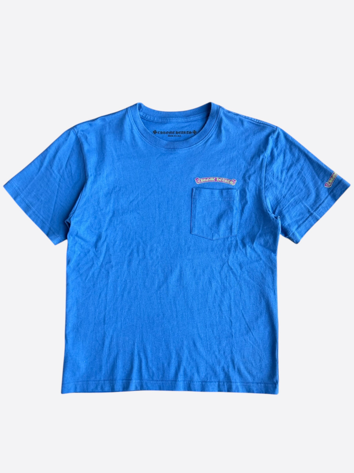Chrome Hearts Blue & Purple Scroll Logo T-Shirt