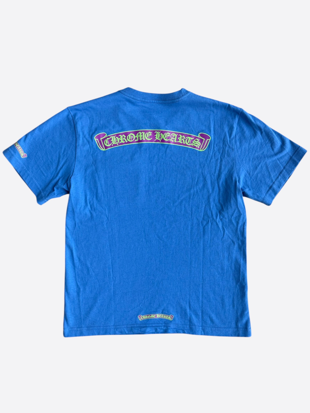 Chrome Hearts Blue & Purple Scroll Logo T-Shirt