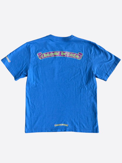 Chrome Hearts Blue & Purple Scroll Logo T-Shirt