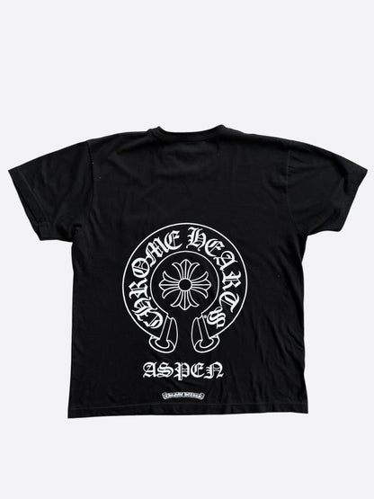 Chrome Hearts Black & White Aspen Horseshoe Logo T-Shirt