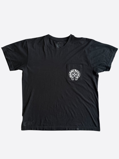 Chrome Hearts Black & White Aspen Horseshoe Logo T-Shirt
