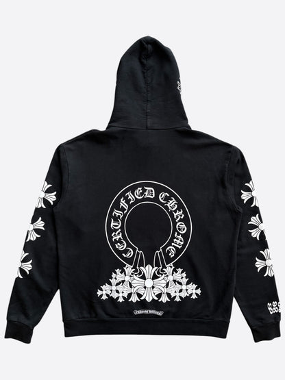 Chrome Hearts Drake Black & White Certified Horseshoe Logo Hoodie
