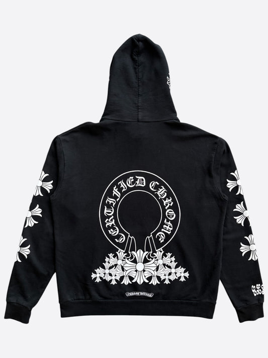 Chrome Hearts Drake Black & White Certified Horseshoe Logo Hoodie