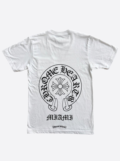 Chrome Hearts White & Black Miami Horseshoe Logo T-Shirt