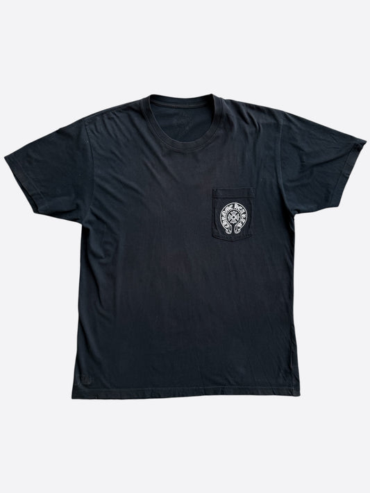 Chrome Hearts Black & White Korea Horseshoe Logo T-Shirt