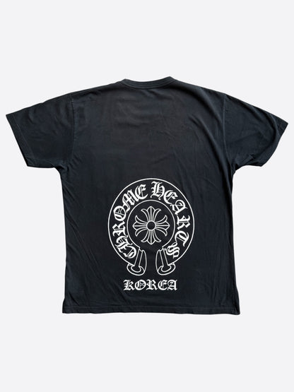 Chrome Hearts Black & White Korea Horseshoe Logo T-Shirt