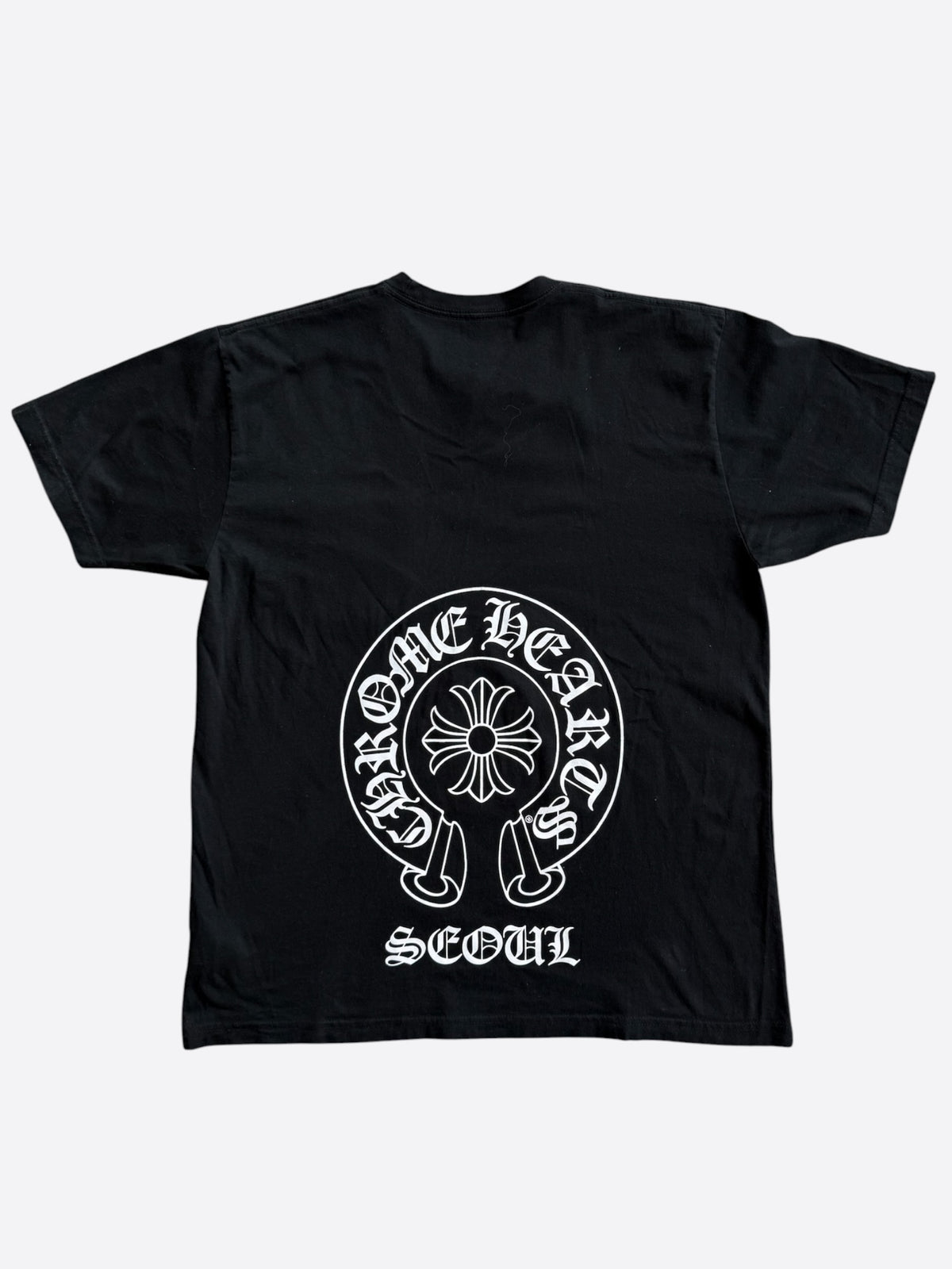 Chrome Hearts Black & White Seoul Horseshoe Logo T-Shirt