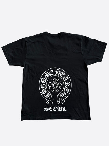Chrome Hearts Black & White Seoul Horseshoe Logo T-Shirt