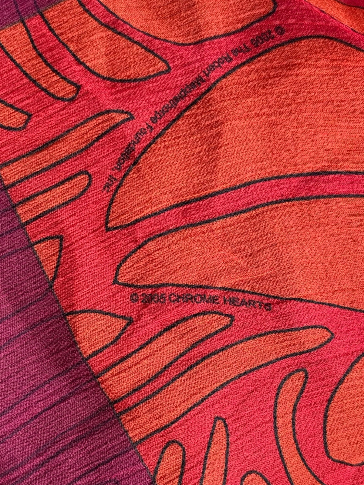 Chrome Hearts Mapplethorpe Red & Multicolor Graphic Silk Scarf