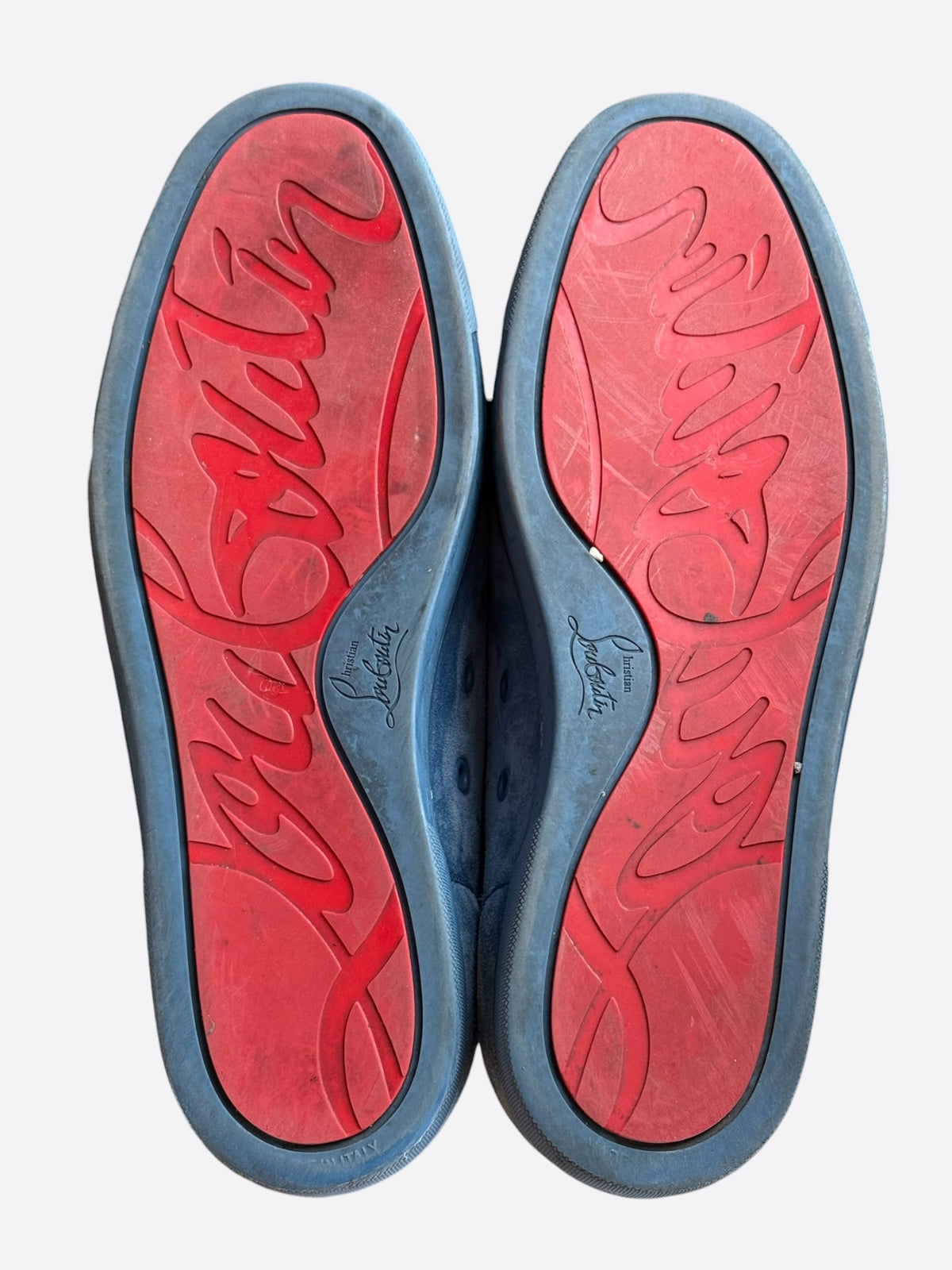 Christian Louboutin Blue Suede Junior Orlato Sneakers