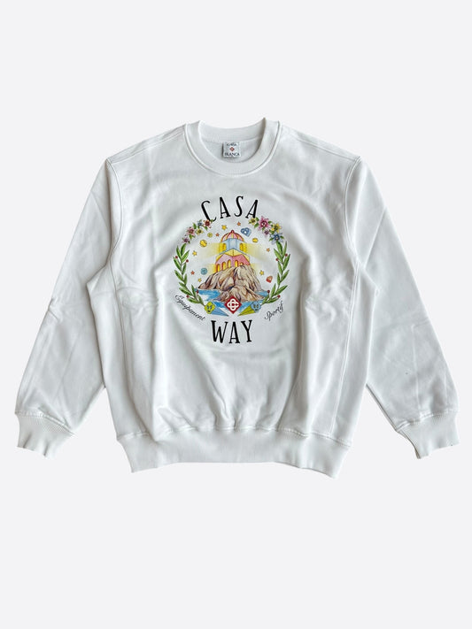 Casablanca White & Multicolor Casa Way Logo Sweater