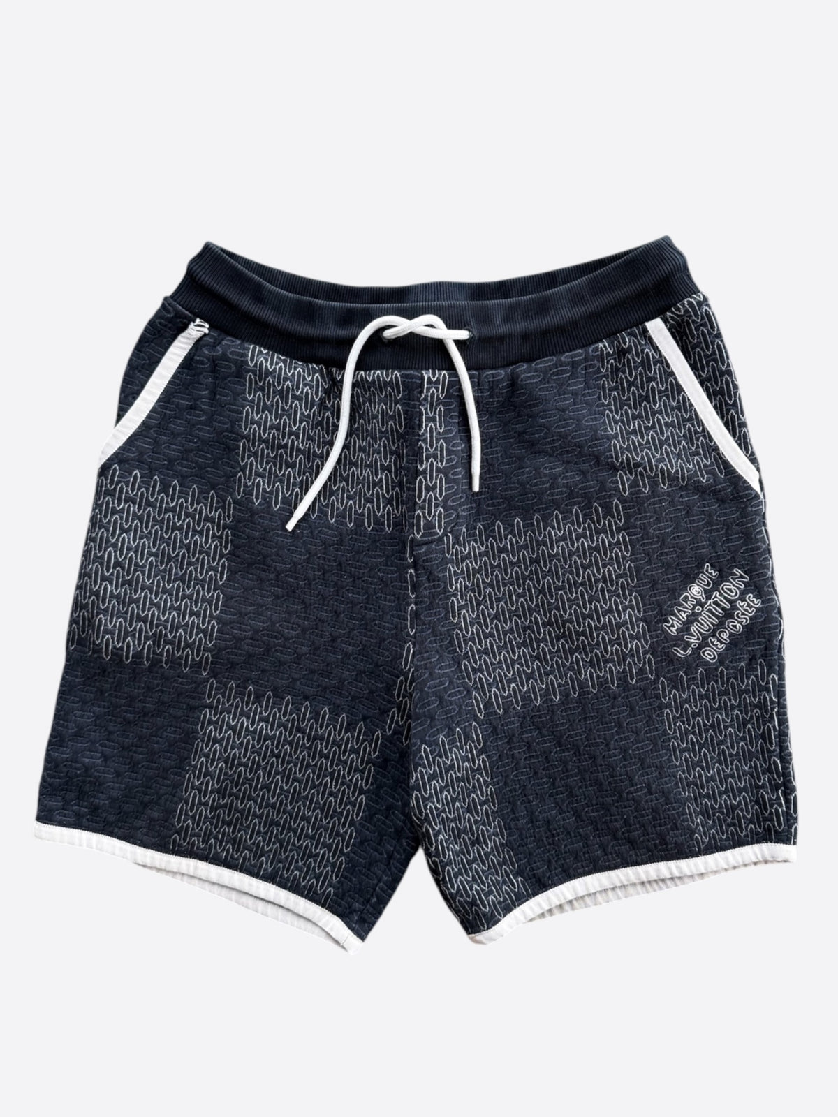 Louis Vuitton Navy & White Damier Shorts