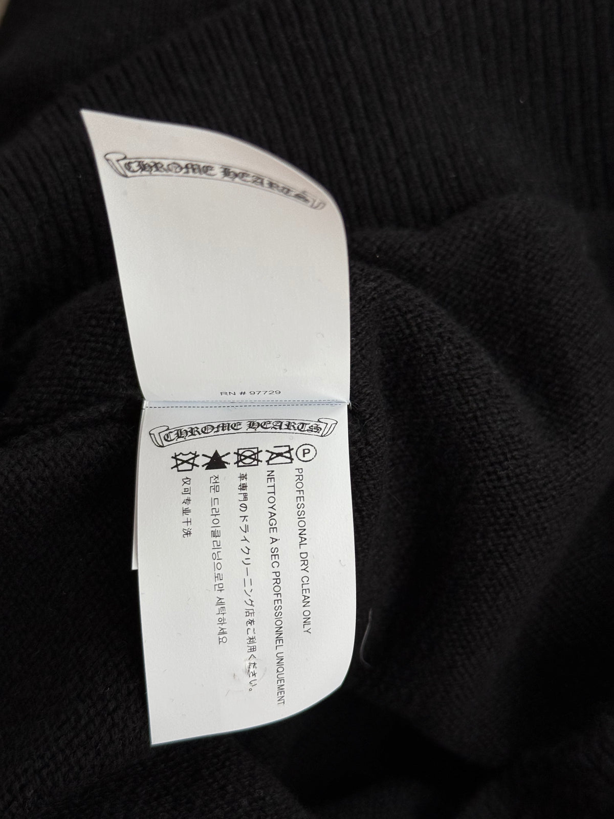 Chrome Hearts Black Cross Patch Cashmere Hoodie