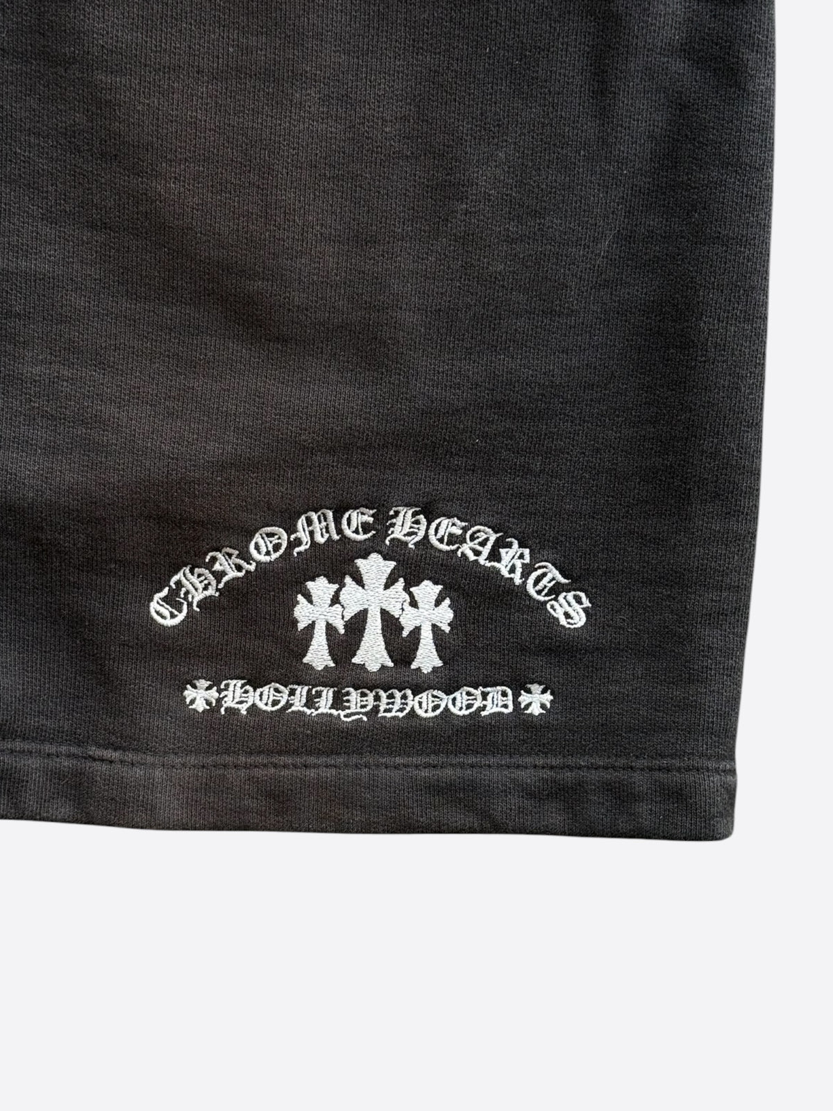 Chrome Hearts Black & White Triple Cross Embroidered Shorts