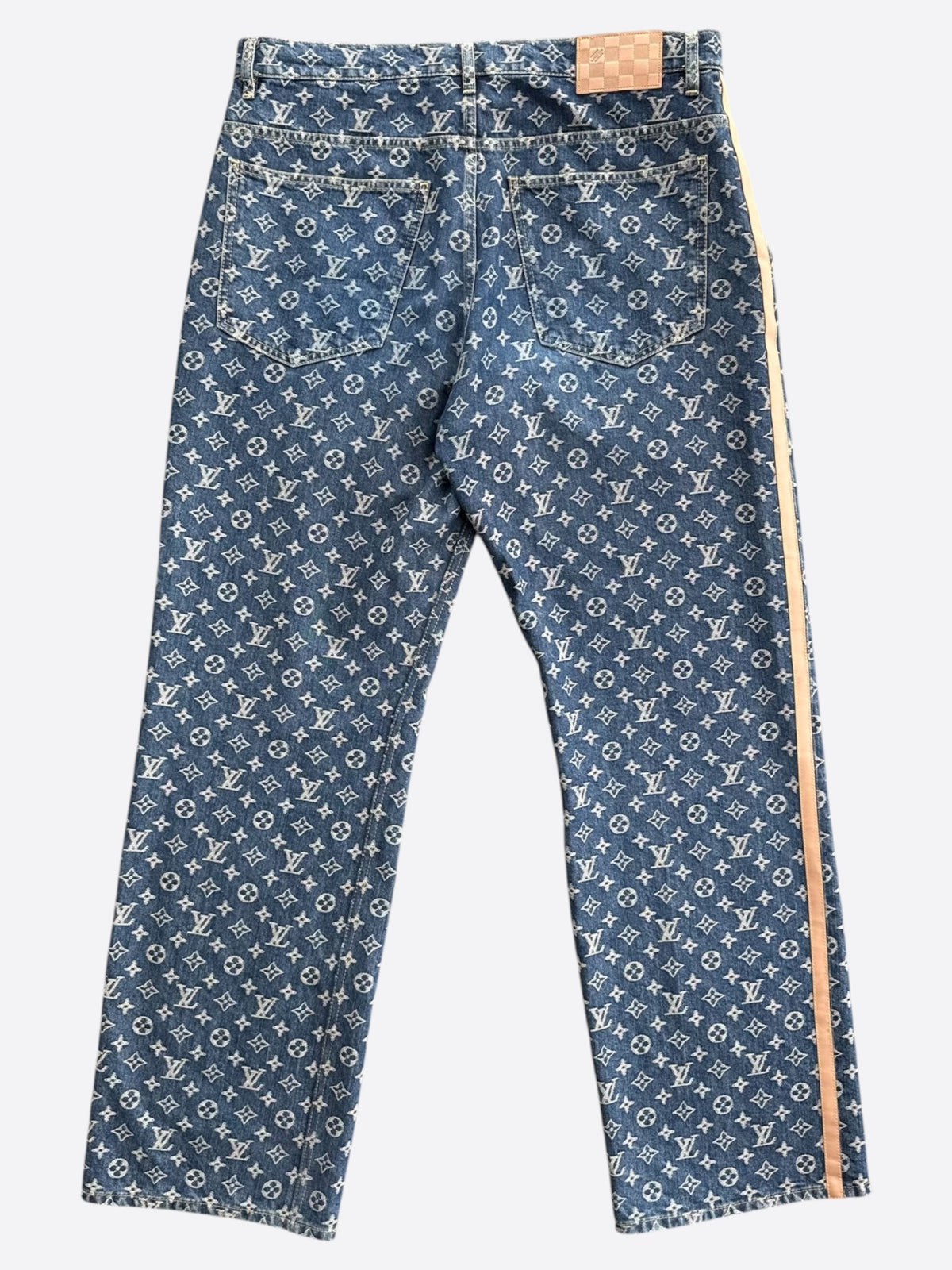 Louis Vuitton Blue & White Monogram Denim Jeans
