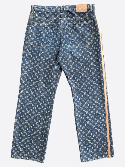 Louis Vuitton Blue & White Monogram Denim Jeans