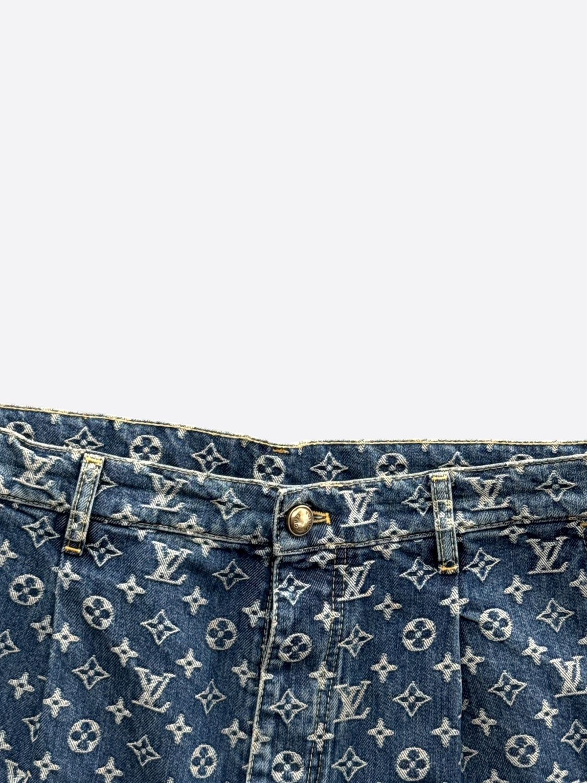 Louis Vuitton Blue & White Monogram Denim Jeans