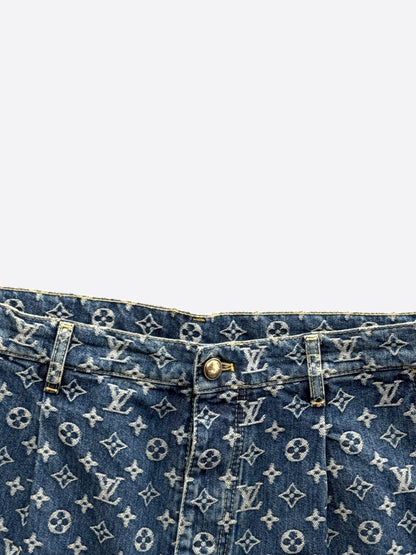Louis Vuitton Blue & White Monogram Denim Jeans