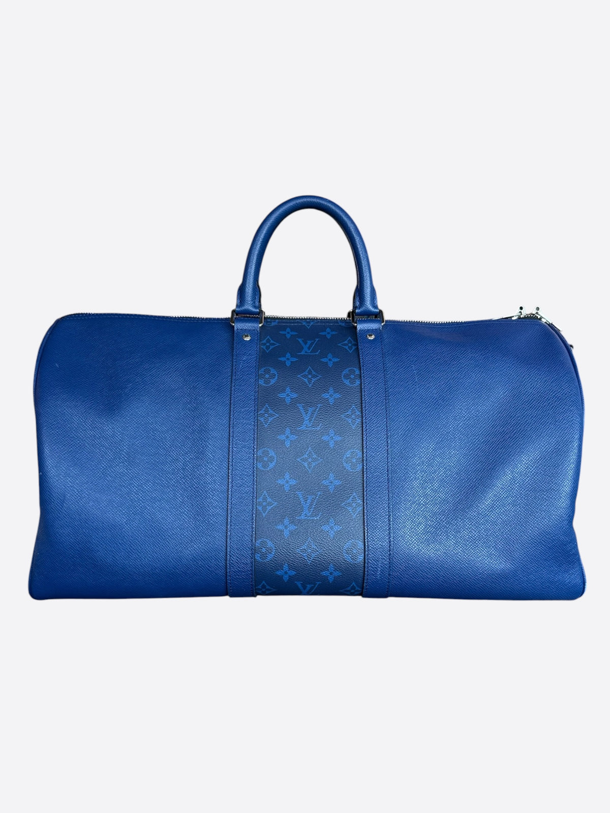 Louis Vuitton Blue Taigarama Monogram Keepall 50