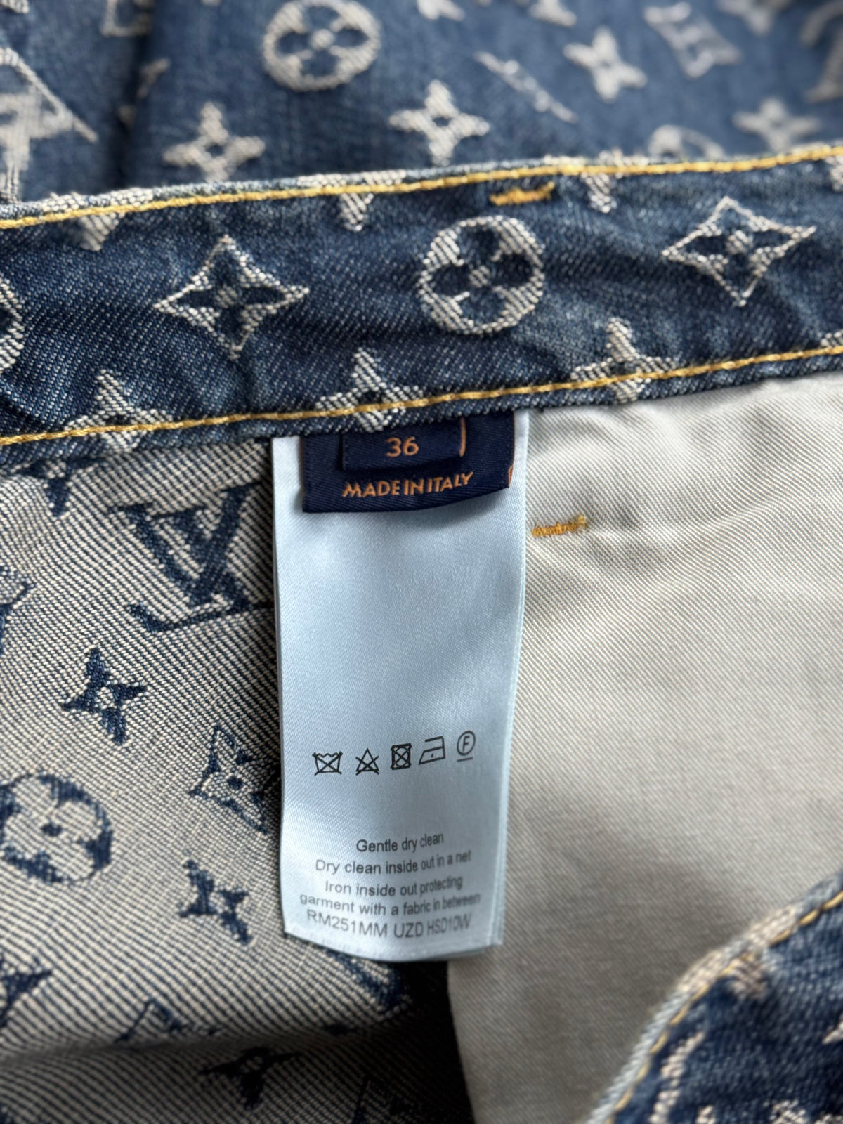 Louis Vuitton Blue & White Monogram Denim Jeans