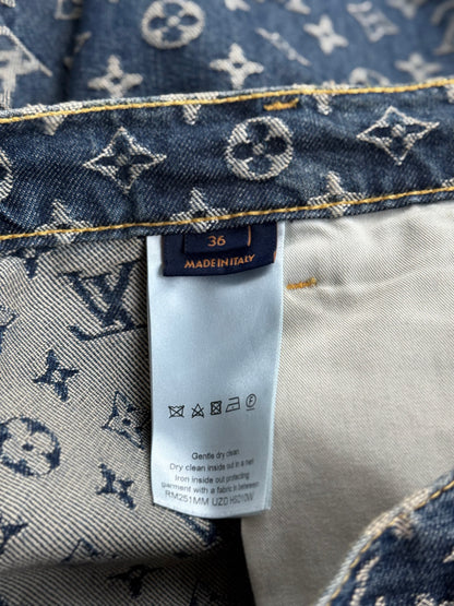 Louis Vuitton Blue & White Monogram Denim Jeans