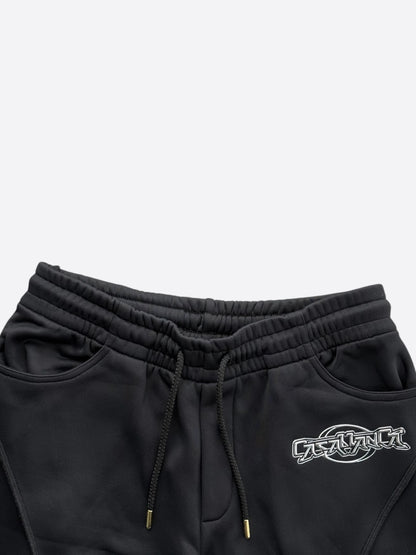Casablanca Black & Silver Logo Panelled Sweatpants