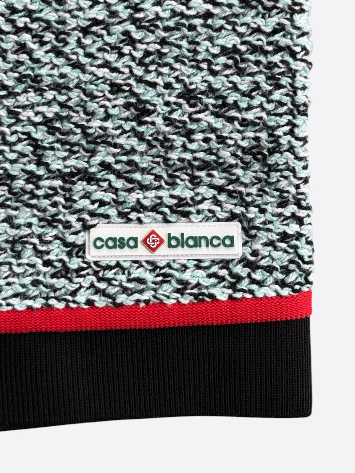 Casablanca Black, White & Blue Logo Patch Knit Shorts