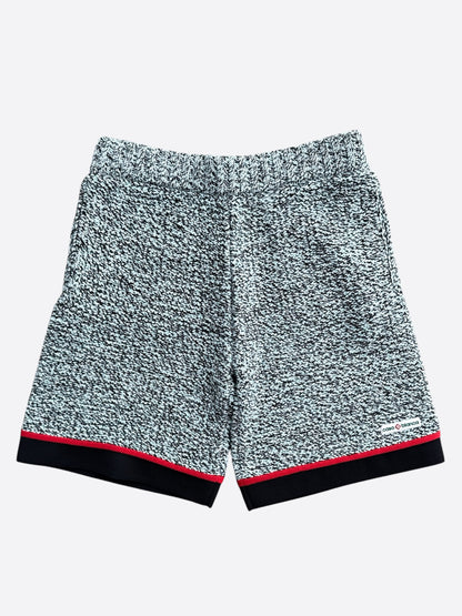 Casablanca Black, White & Blue Logo Patch Knit Shorts