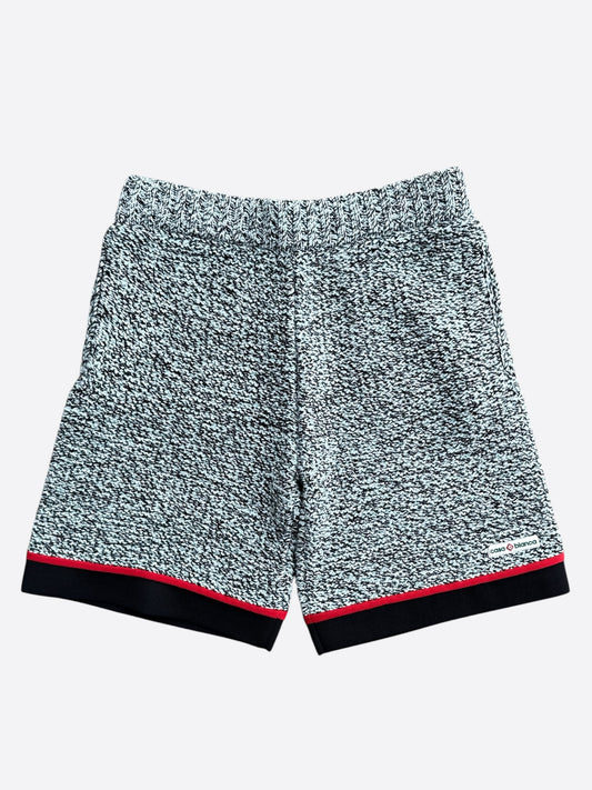 Casablanca Black, White & Blue Logo Patch Knit Shorts