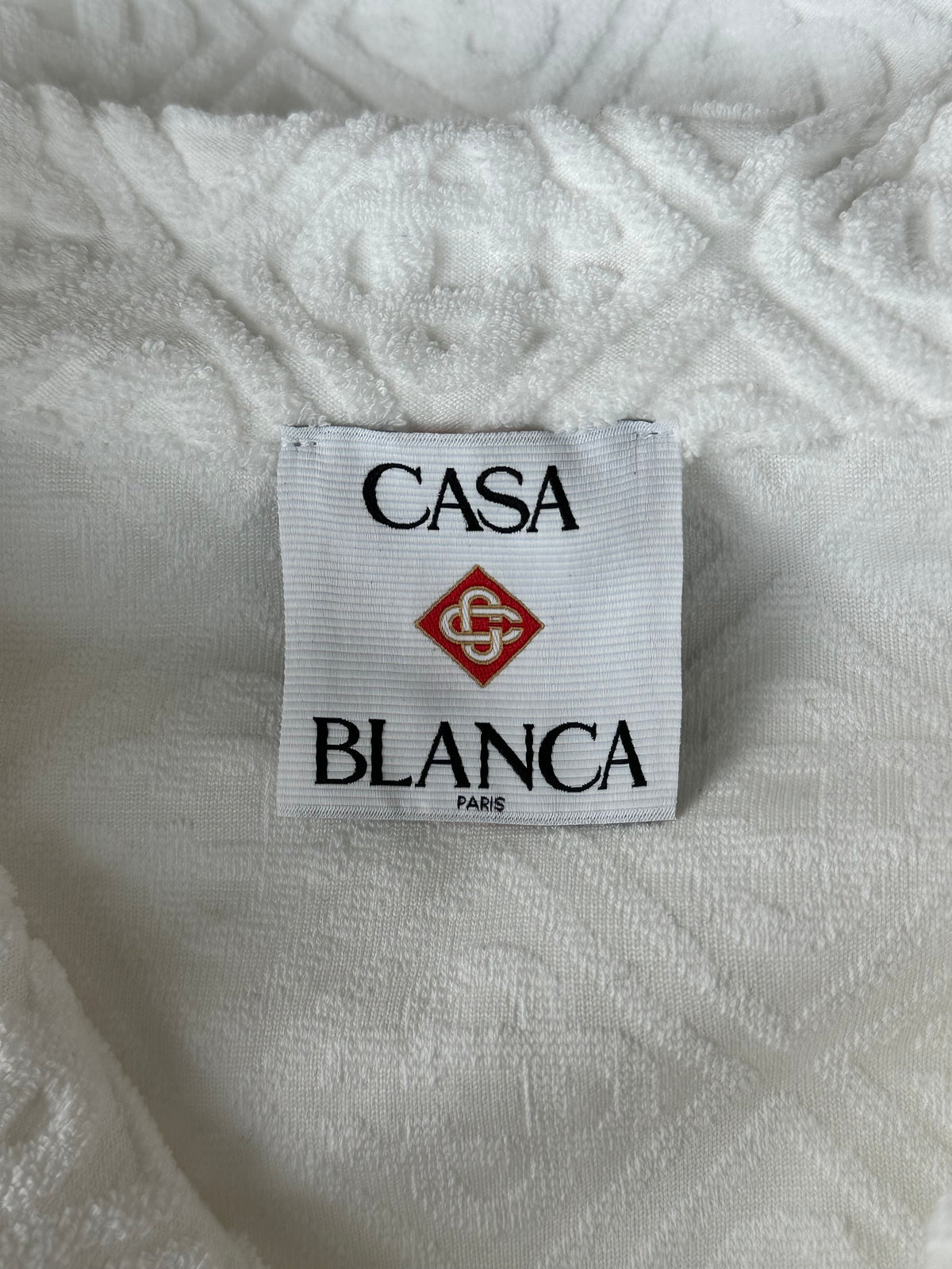 Casablanca White & Blue Jacquard Logo Towel Button Up Shirt