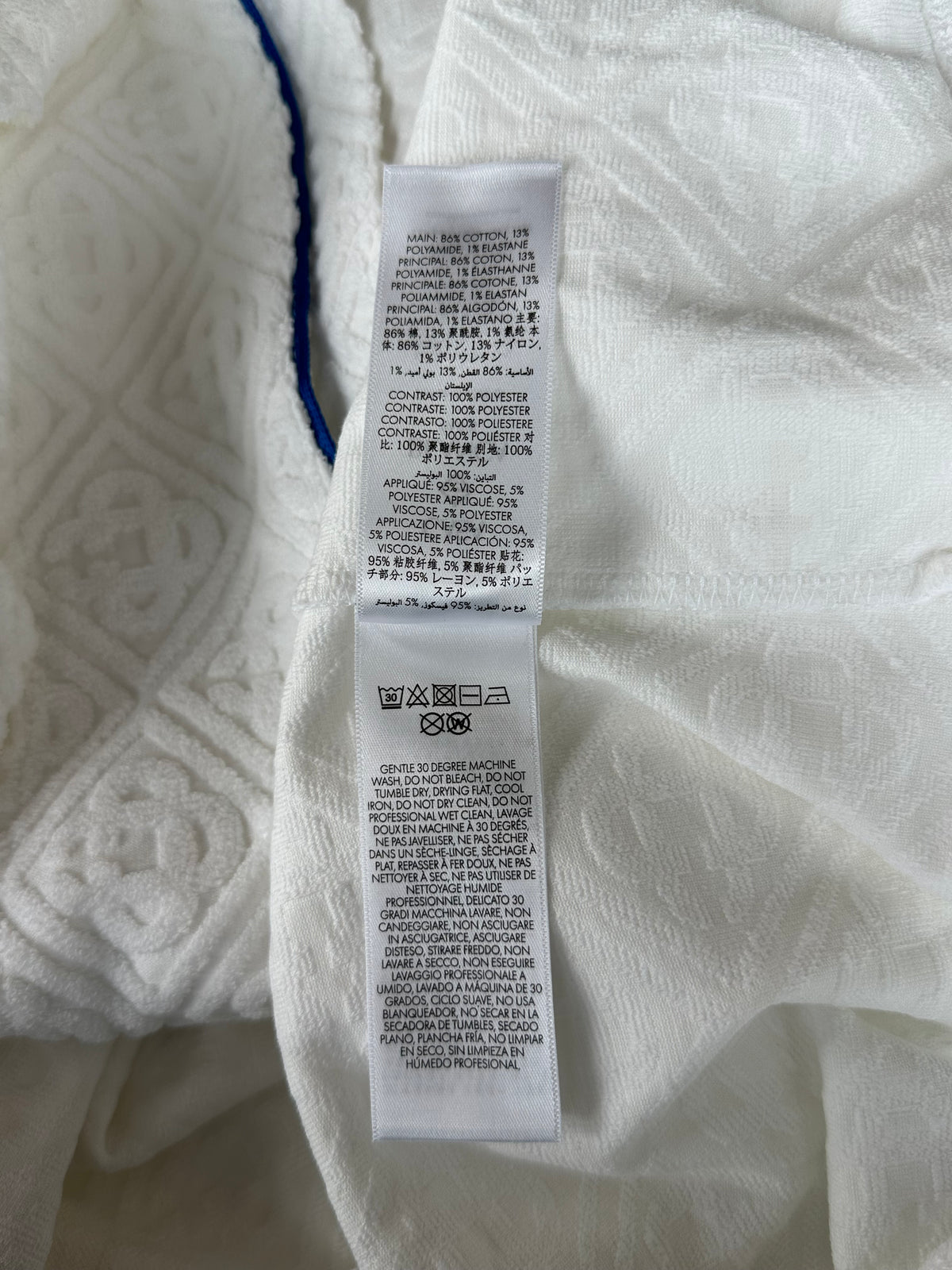 Casablanca White & Blue Jacquard Logo Towel Button Up Shirt