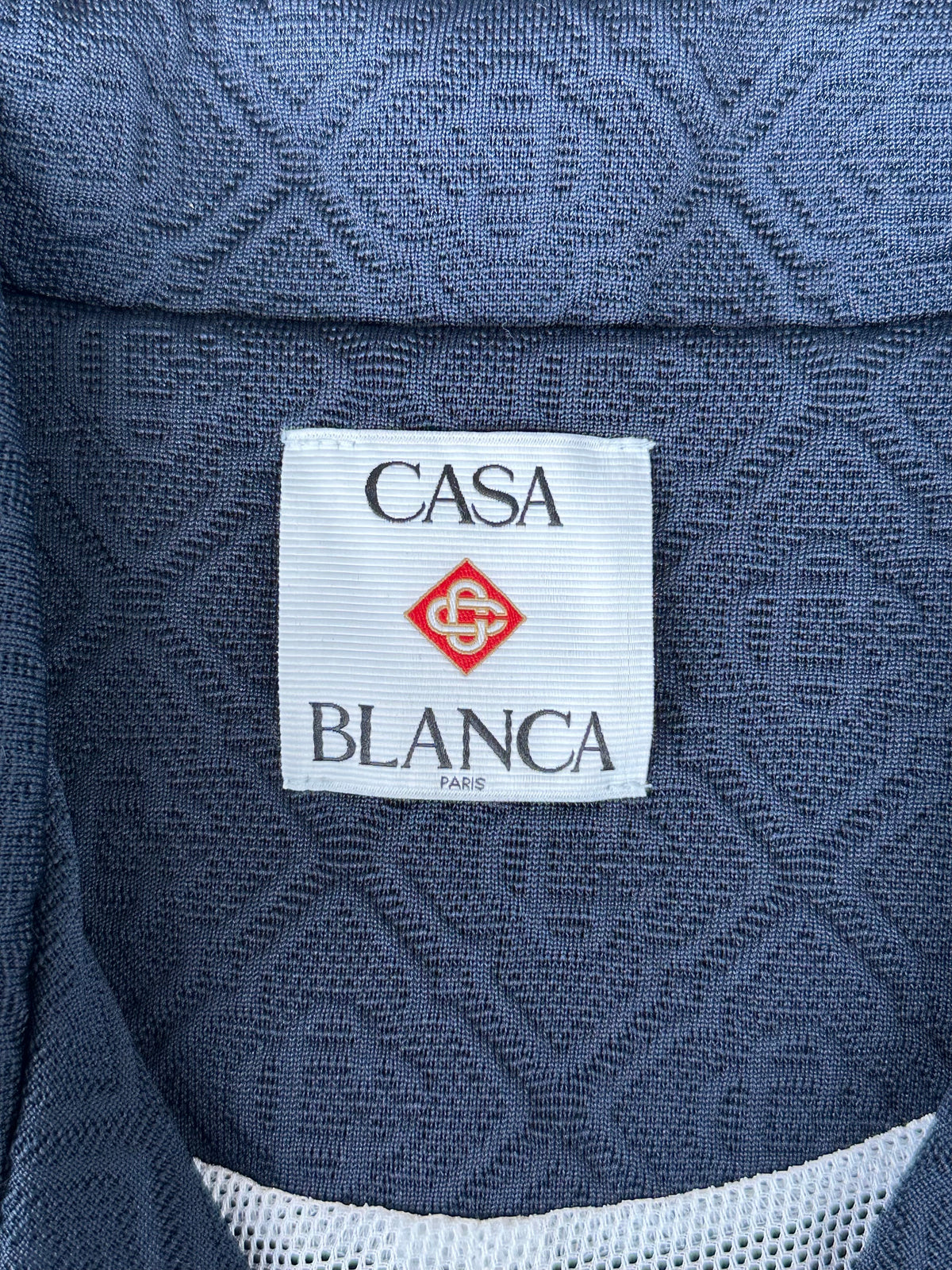 Casablanca Navy & White Jacquard Logo Button Up Shirt