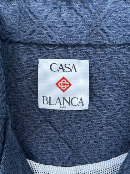 Casablanca Navy & White Jacquard Logo Button Up Shirt