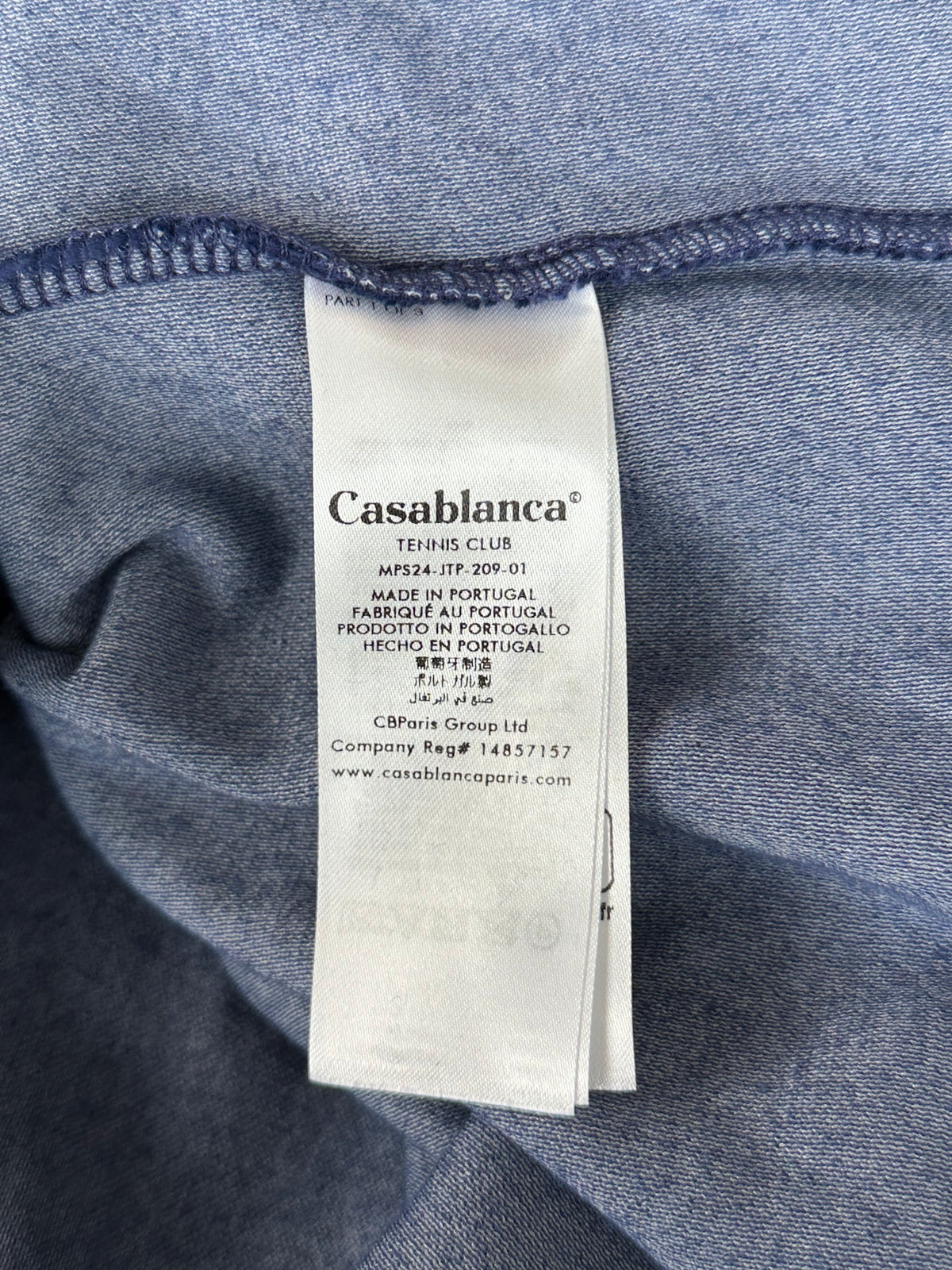 Casablanca Blue & White Floral Velour Button Up Shirt