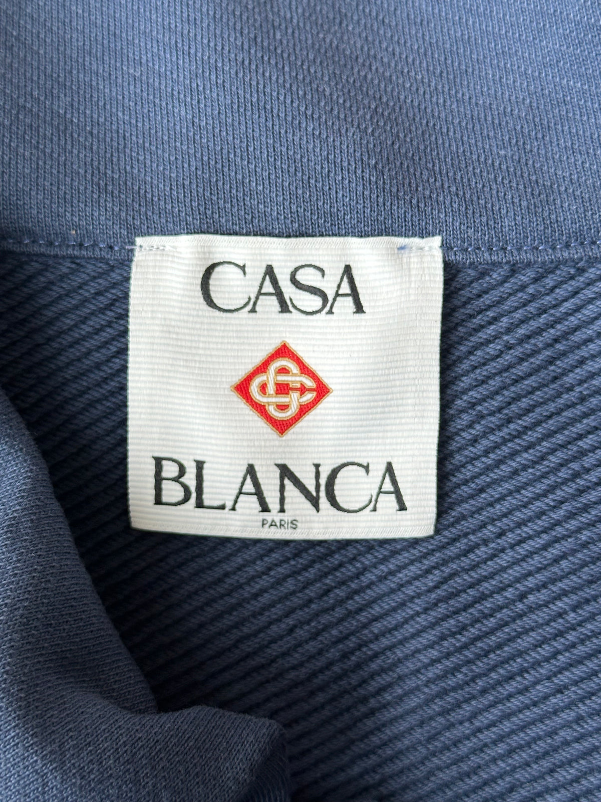 Casablanca Blue & Multicolor Logo Polo Sweater