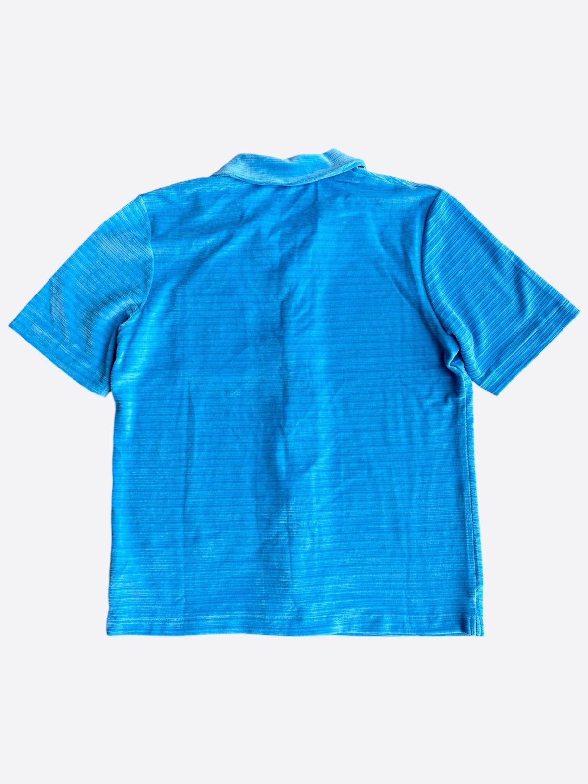Casablanca Blue Striped Velour Button Up Shirt