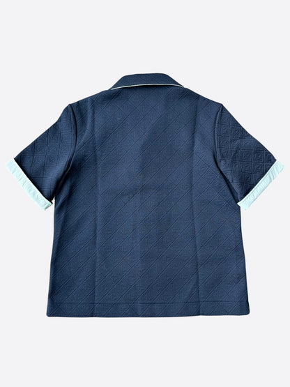 Casablanca Navy & White Jacquard Logo Button Up Shirt