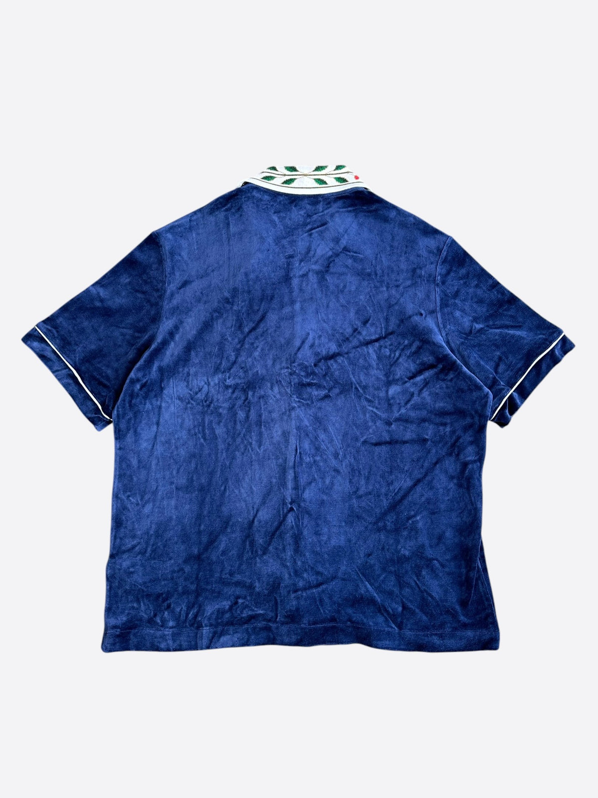 Casablanca Blue & White Floral Velour Button Up Shirt